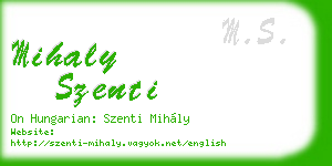 mihaly szenti business card